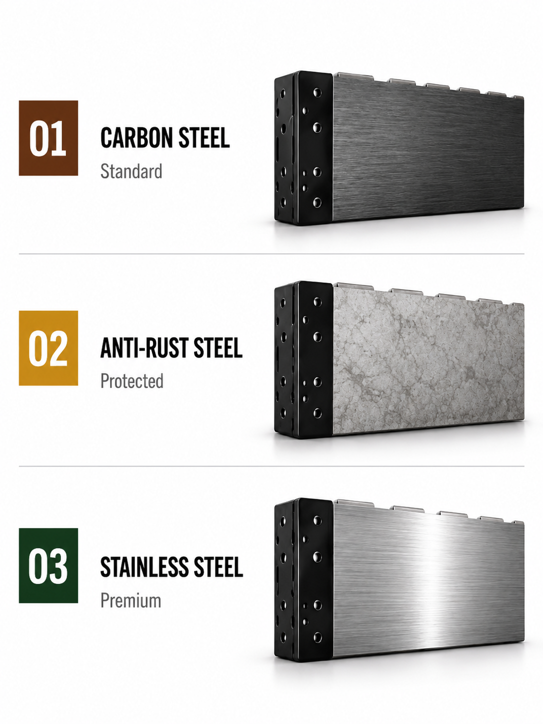 Available acciaio options
