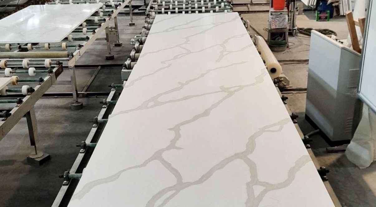 Engineered quartz polishing line